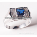 925 sterling silver blue stone ring for men
